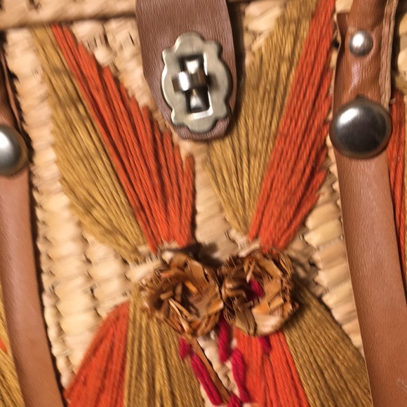 Awesome Wicker Rattan Boho Bag Tote EXC Vintage - Picture 13 of 17